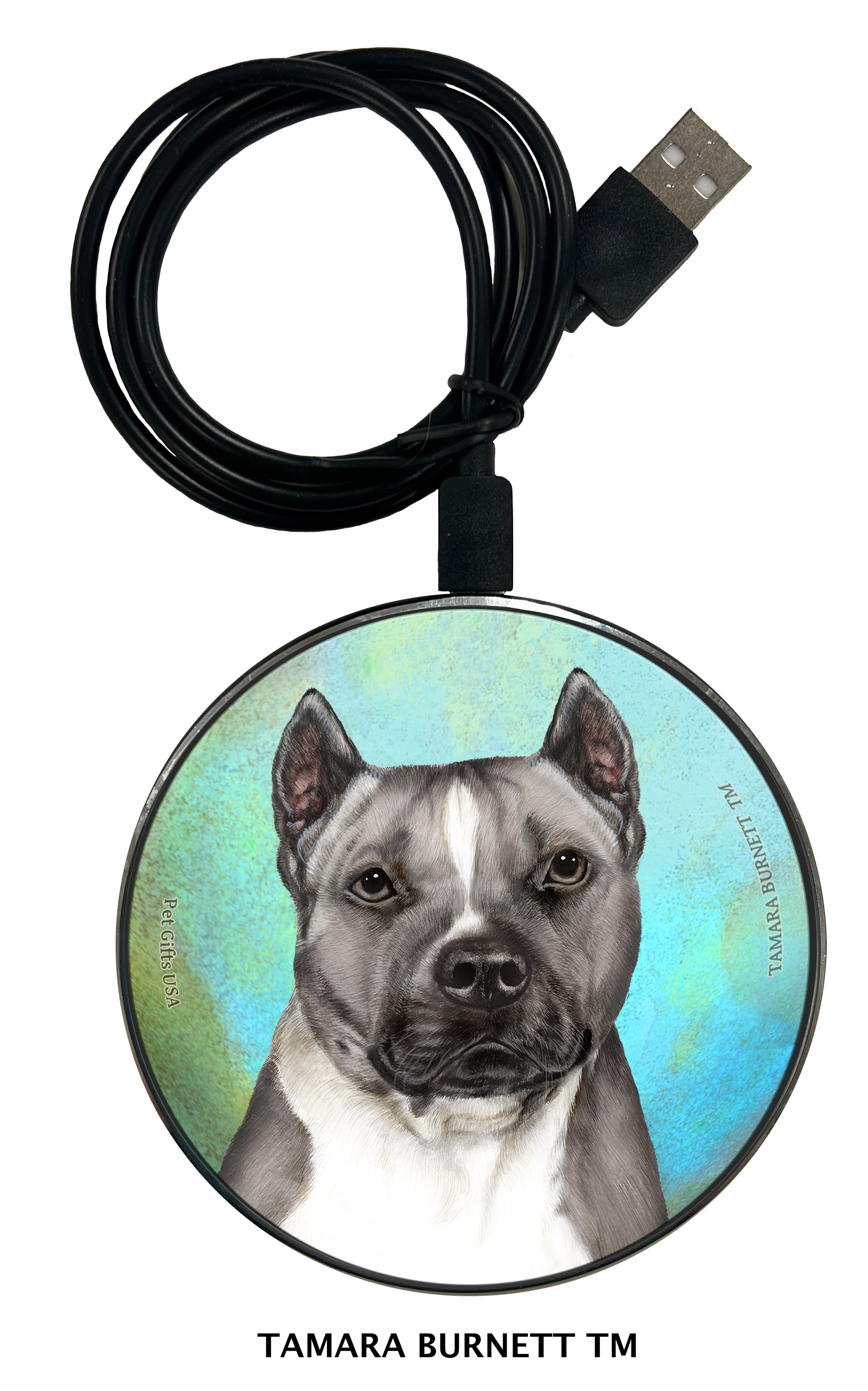 Pit Bull Blue and White Cropped - Zoomies Phone Charger image